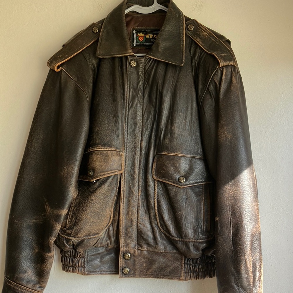 Vintage Reed Weathered Look Genuine Leather Jacket